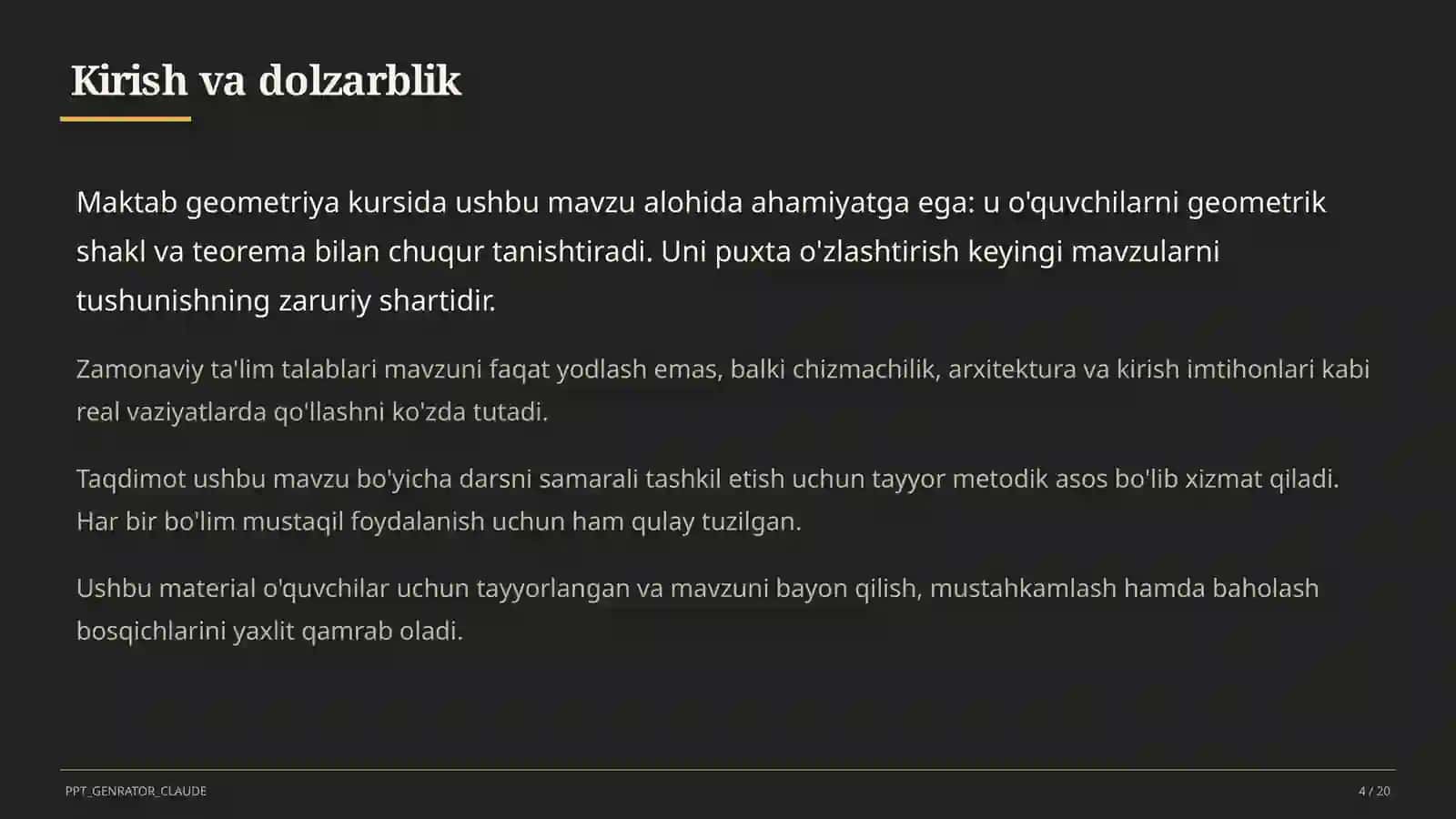 Koordinatalar metodi: to'g'ri chiziq va aylana tenglamalari (9-sinf) 4
