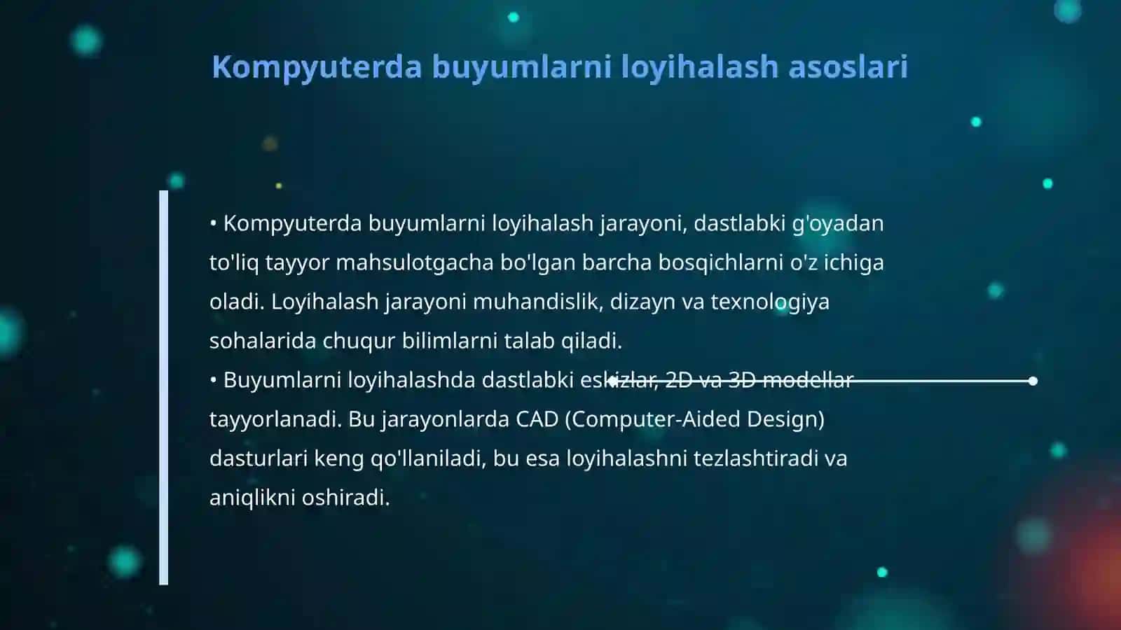 Kompyuterda buyumlarni loyihalash 4
