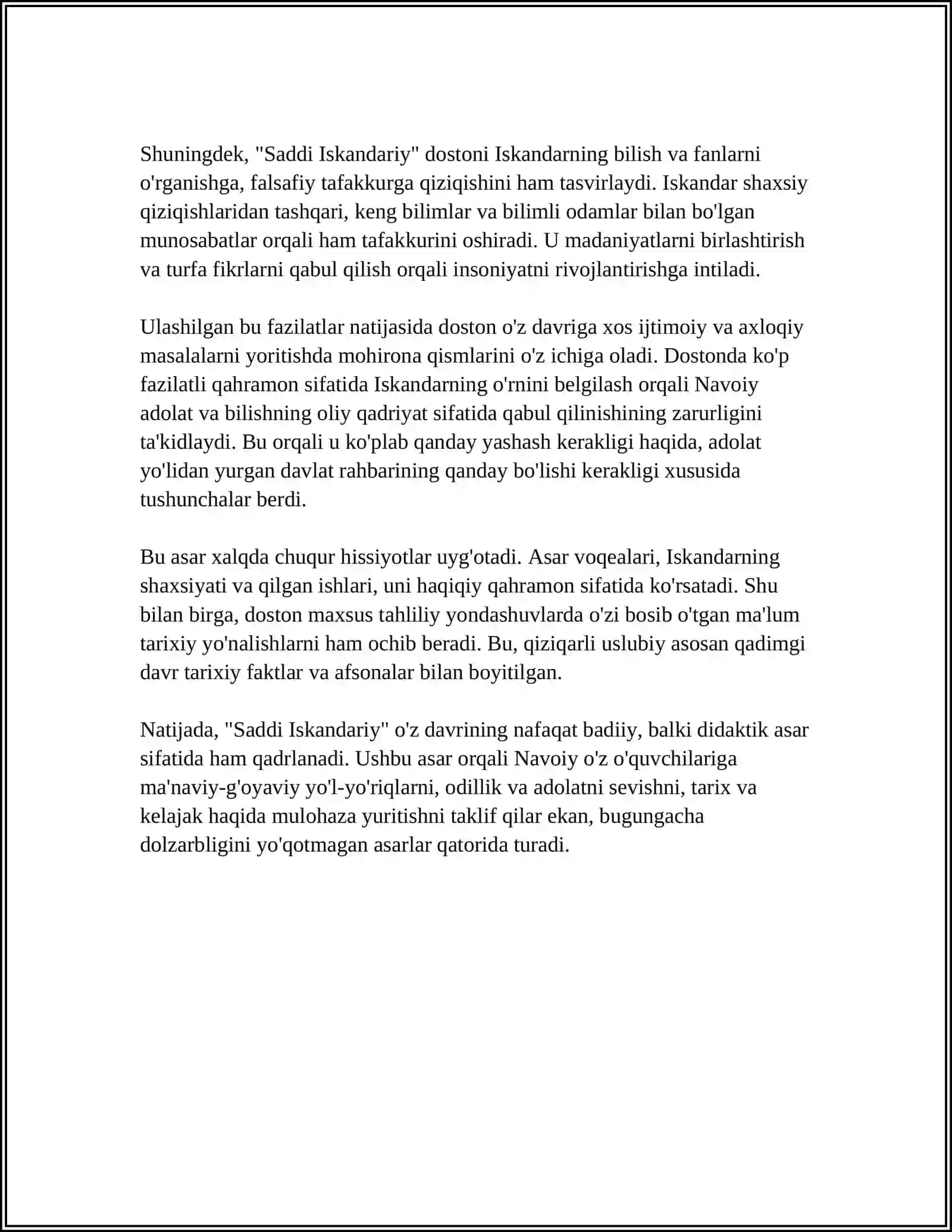 ALISHER NAVOIY.SADDI ISKANDARIY DOSTONI HAQIDA TAASUROT YOZISH FAQAT YOZMA 4