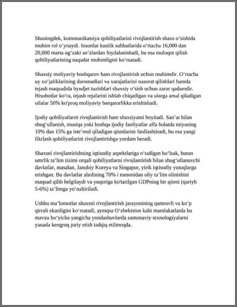 SHAXSNING RIVOJLANISHI,TARBIYASI VA IJTIMOILASHUVI,TARBIYA MAQSADI VA VAZIFALARI 4
