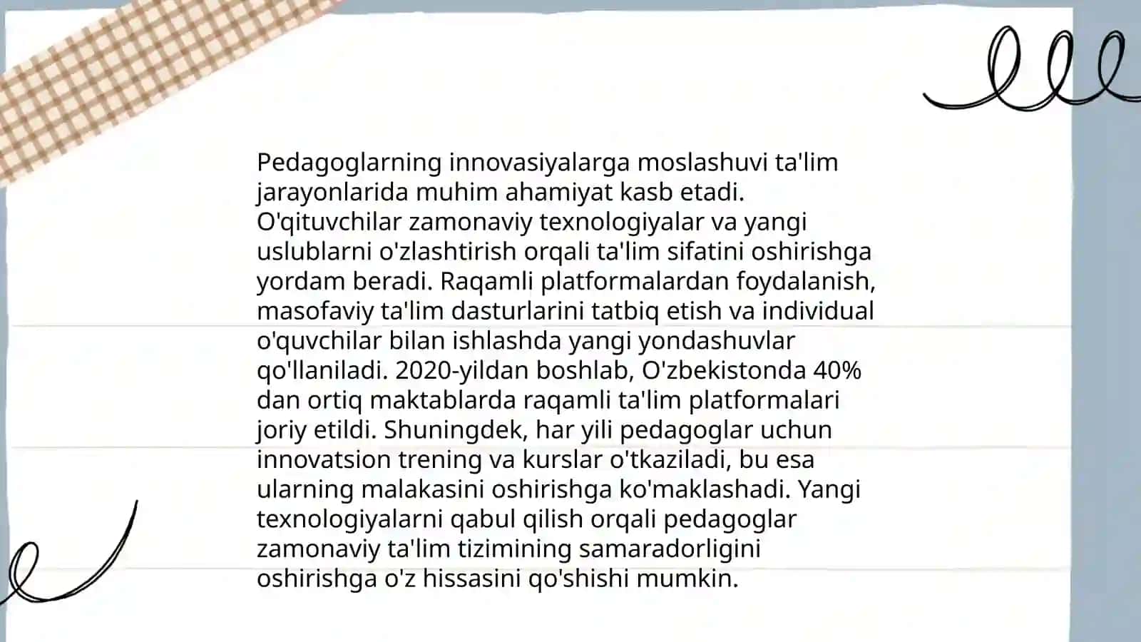 Innovasiya va jamiyat. Pedagog va tarbiyachilarning innovasiyalarga munosabati 4