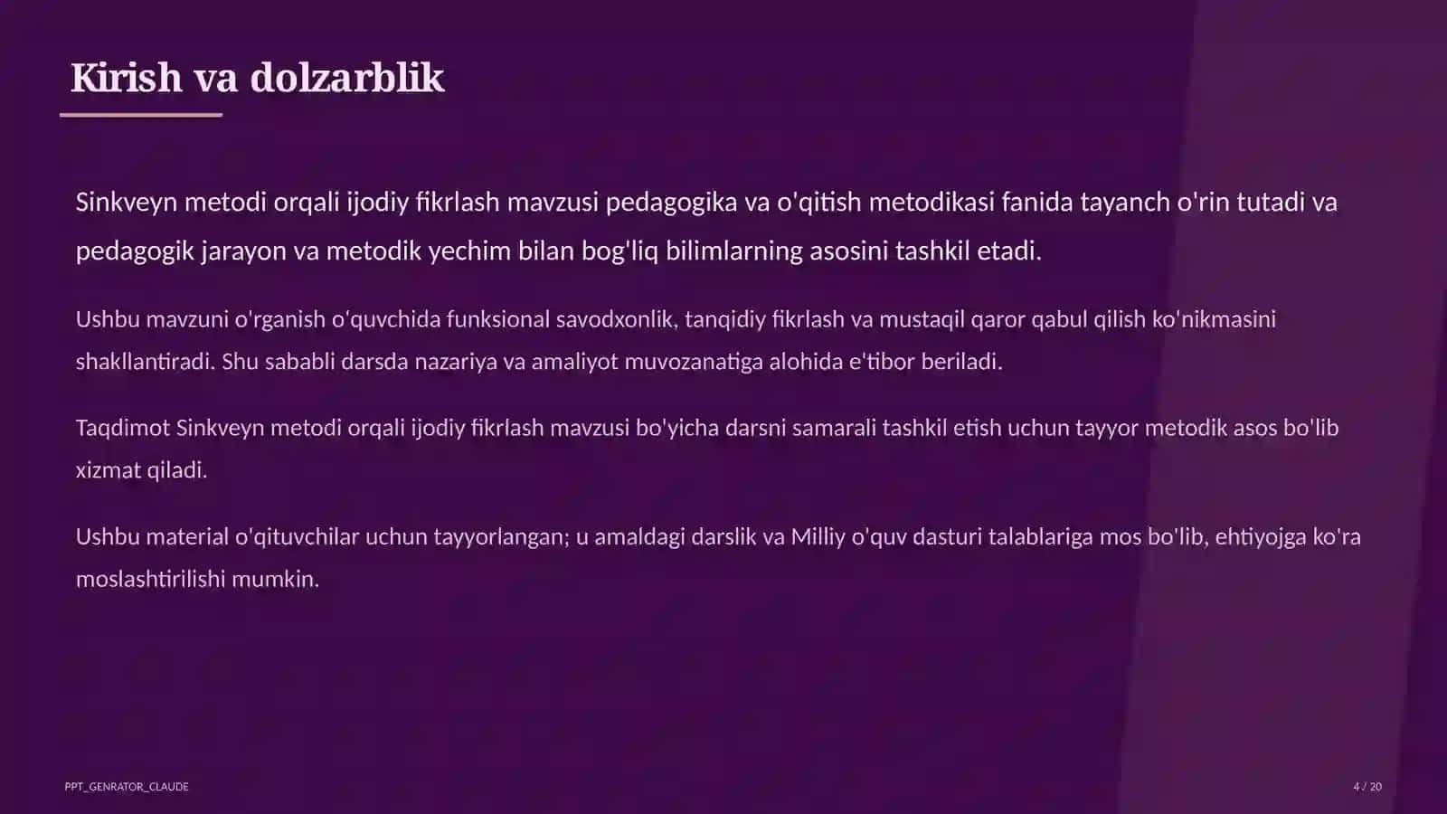 Sinkveyn metodi orqali ijodiy fikrlash 4