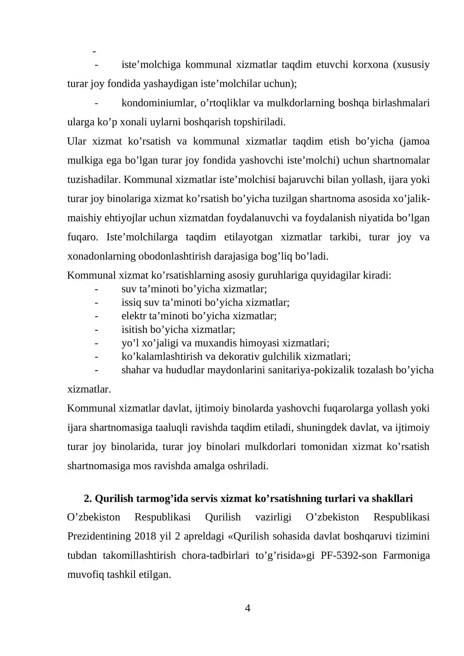 Uy-joy Kommunal Servis Xizmat Ko'rsatishning Turlari va Shakllari 4