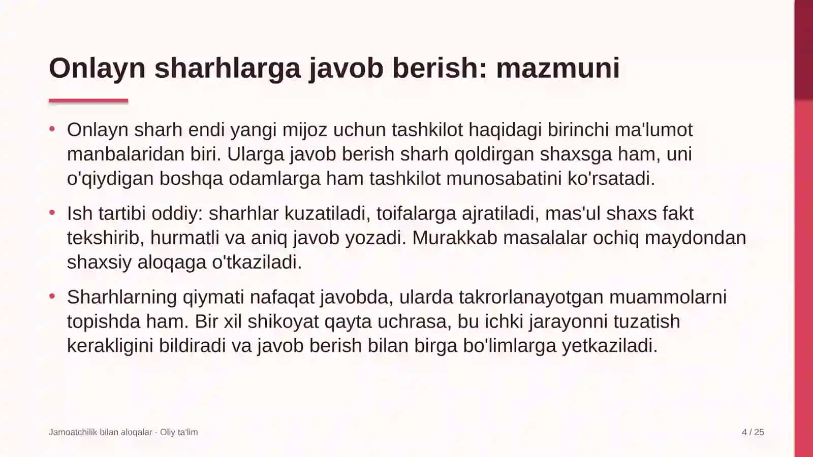 Diagnostika markazlarida onlayn sharhlarga javob berish 4