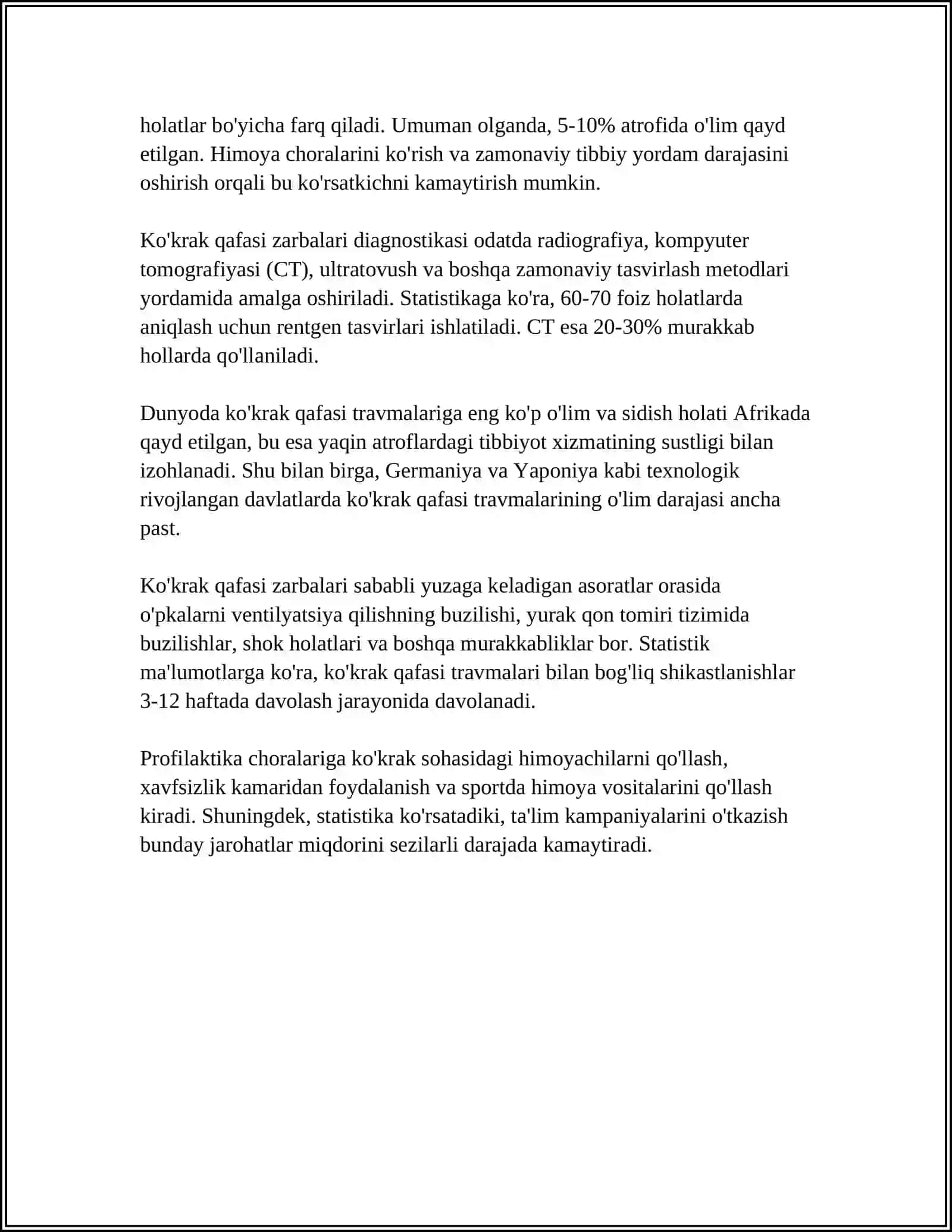 KO'KRAK QAFASI,QORIN BO'SHLIG'I VA KICHIK TOS A'ZOLARI TRAVMASI 4