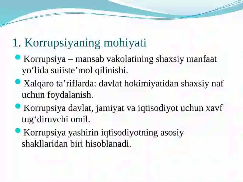Korrupsiyaning mohiyati, turlari va evolyutsiyasi 4
