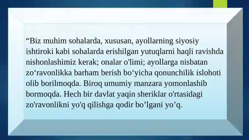O'ZBEKISTONDA GENDER TENGLIKNI TA'MINLASHDA BMT NING TUTGAN O'RNI VA ROLI 4