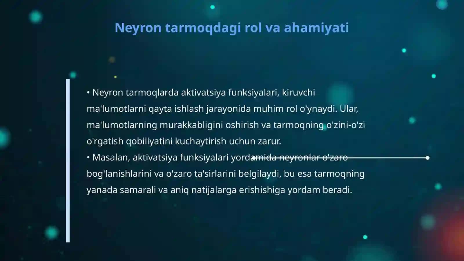Aktivatsiya funksiyalarining turlari va ularning neyron tarmoqda qo‘llanilishi 4