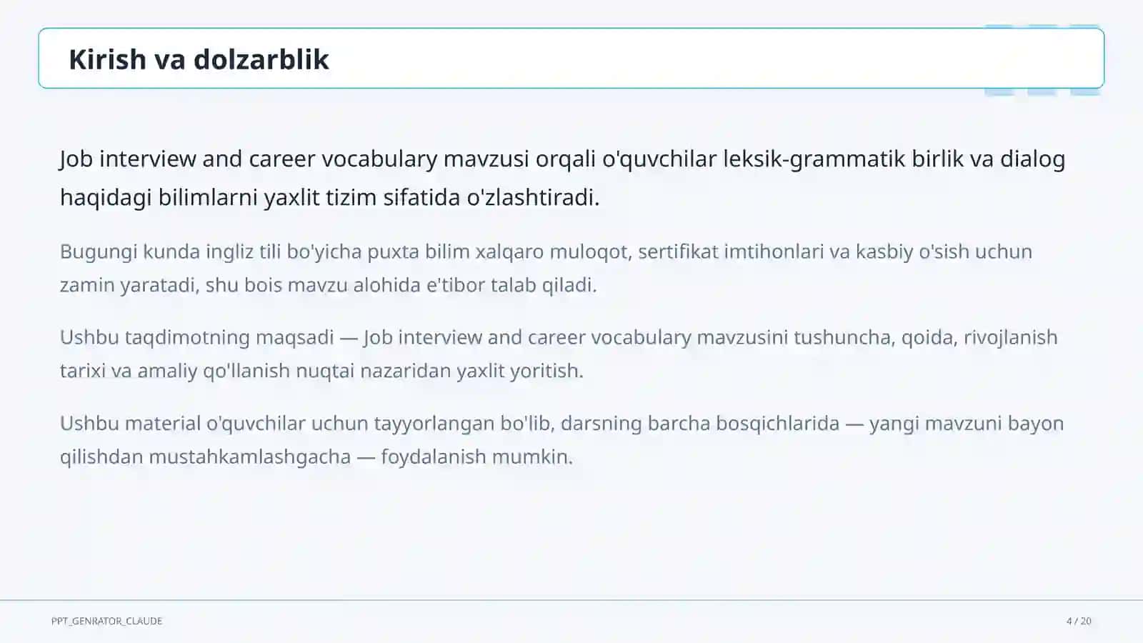 Ingliz tili (1– 11) — o'quvchilar uchun 4
