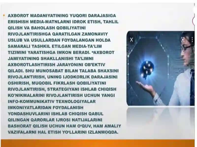 Media savodxonlik Va axborot madaniyati evolyutsiyasi hamda jamiyatdagi ahamiyati 4