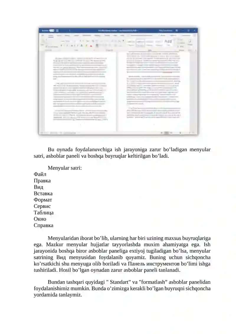 MICROSOFT WORDDA MATNLAR BILAN ISHLASH 4