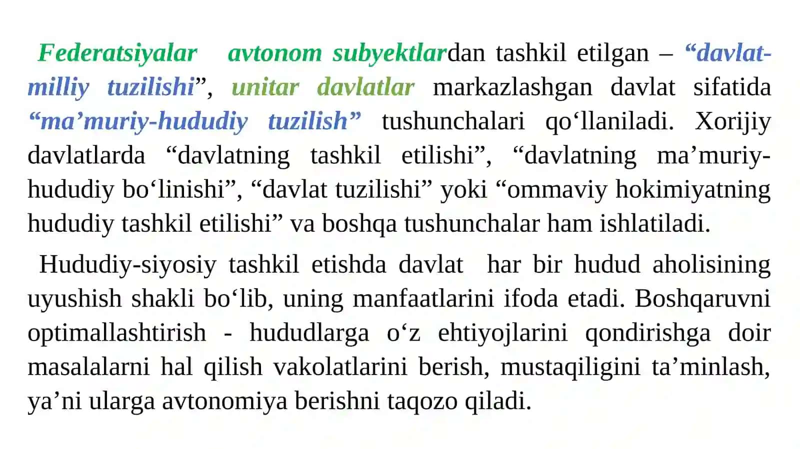 O‘ZBEKISTON RESPUBLIKASINING DAVLAT VA MA’MURIY-HUDUDIY TUZILISHI 4