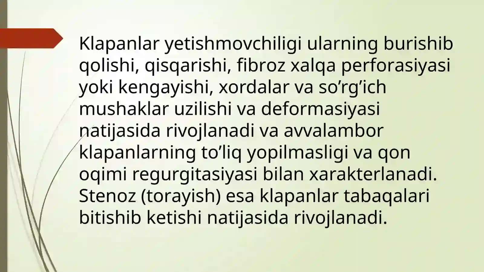 Mitral va aortal qopqog‘i yetishmovchiligi, stenozi. 4