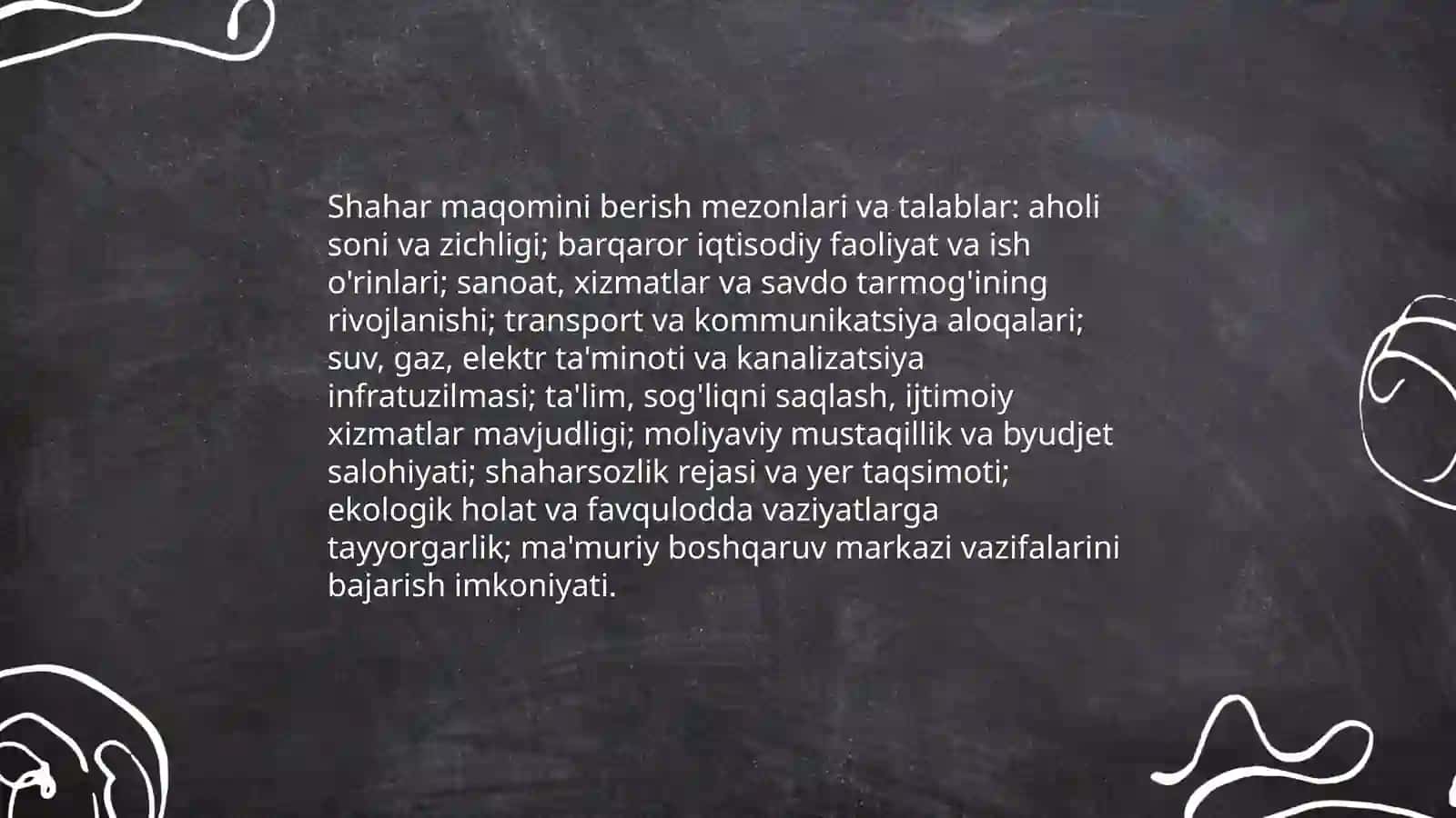 Shahar maqomini berish tartibi ma'muriy hududiy birliklarni tashkil etish va tugatish tartibi 4