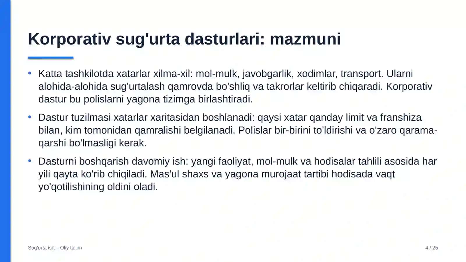 Ko'chmas mulk bozorida korporativ sug'urta dasturlari 4