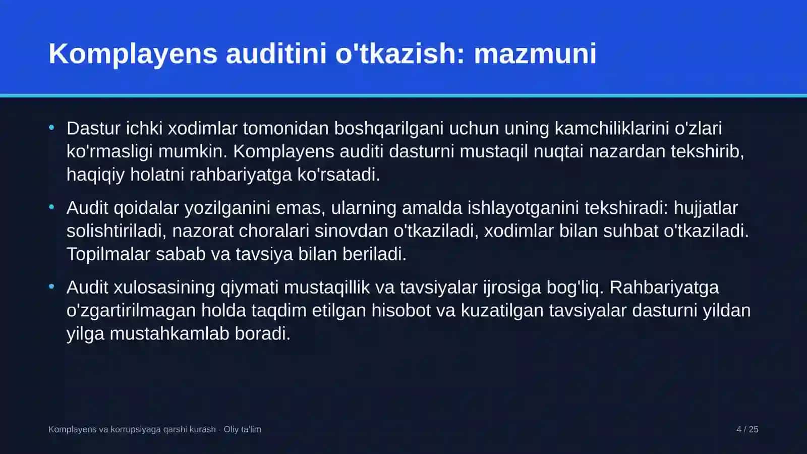 elektr tarmoqlari korxonalarida komplayens auditini o'tkazish 9674 4