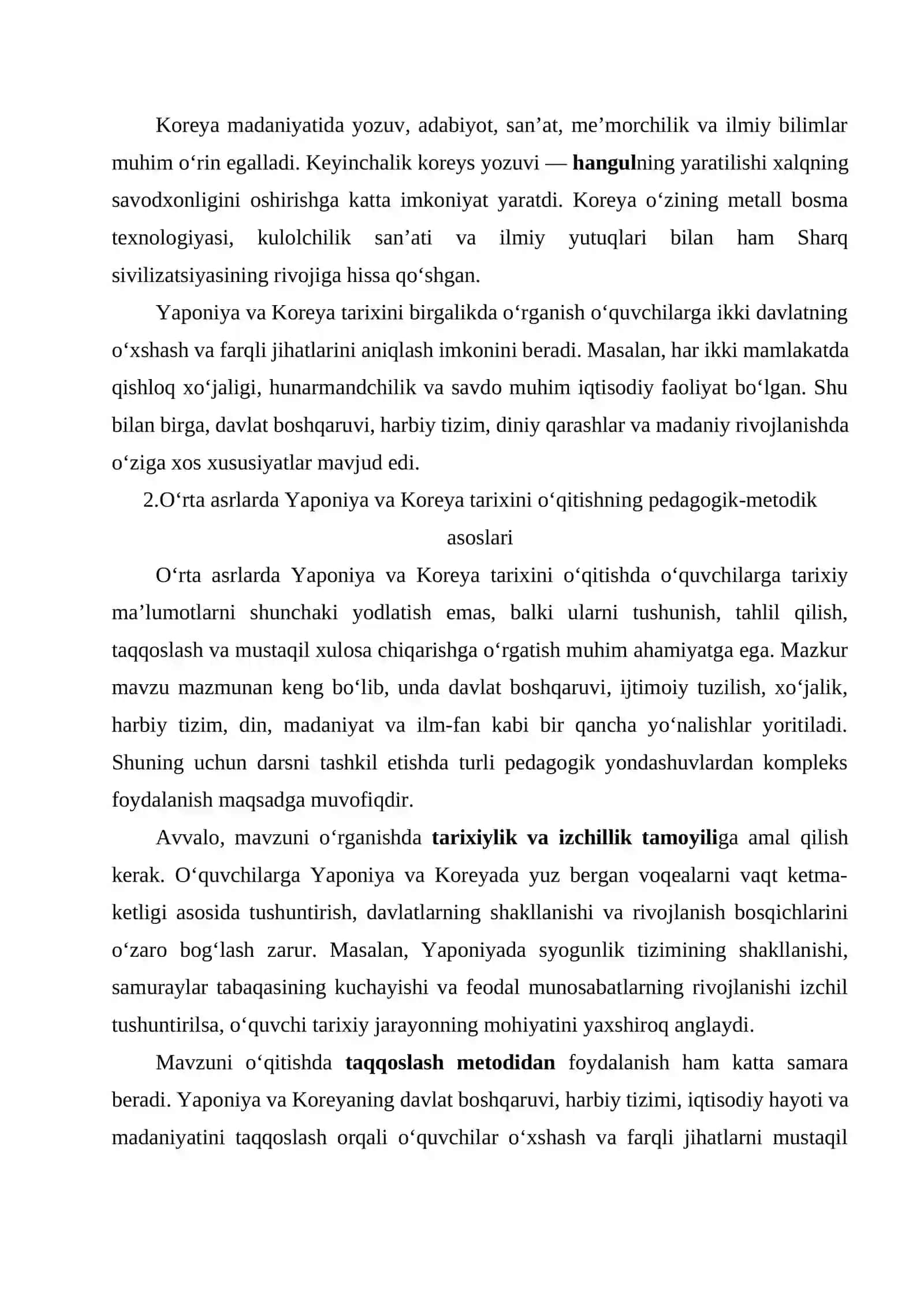 «O‘rta asrlarda Yaponiya hamda Koreya» mavzusini o‘qitishda pedagogik texnologiyalardan foydalanish 4