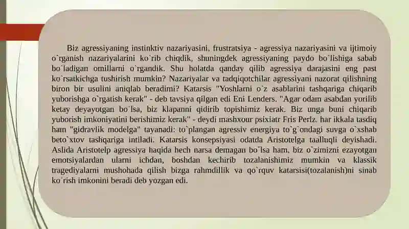 Agressiv xulq-atvor psixologiyasi 4