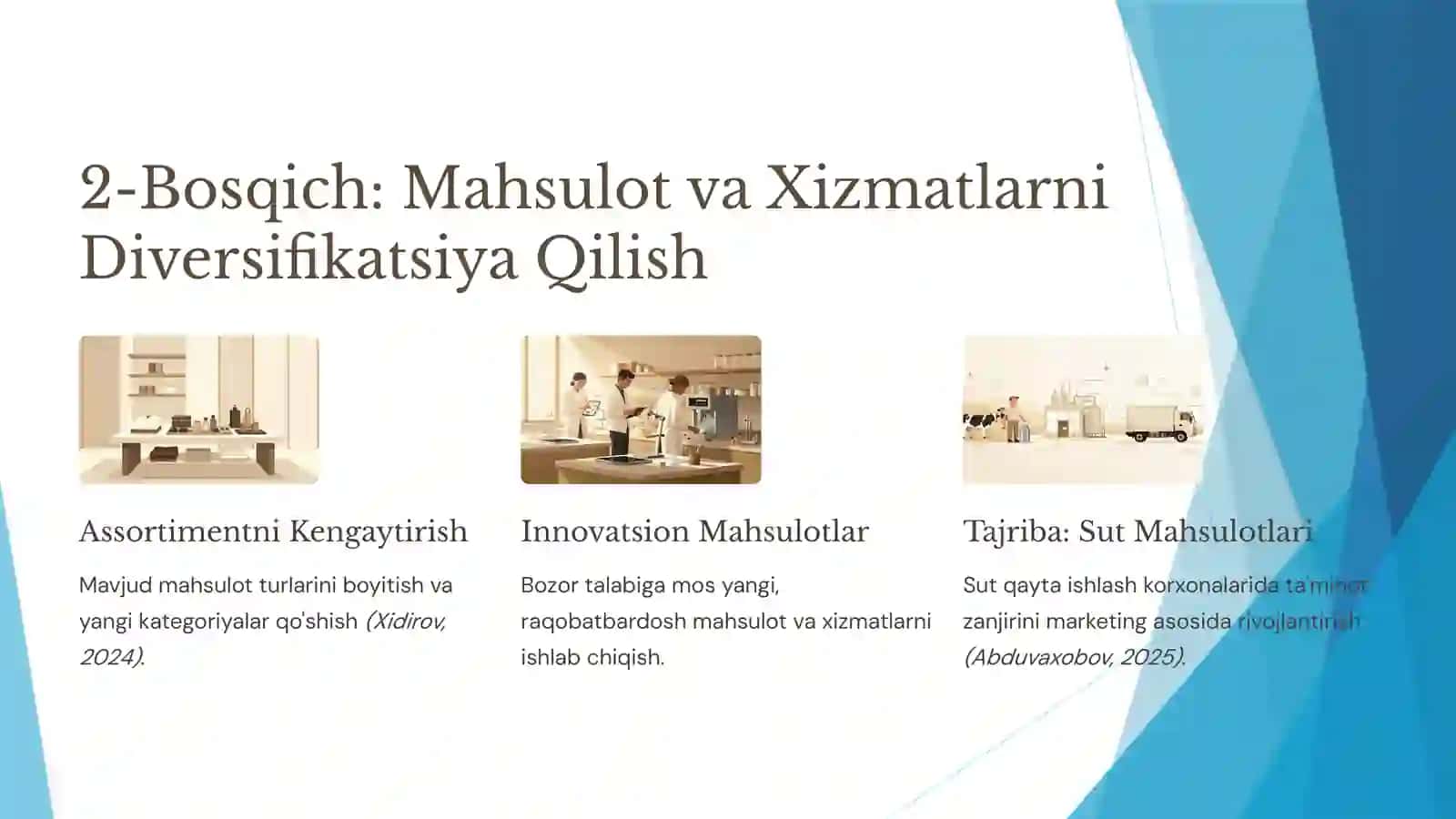 Korxonalarning Faoliyat Sohalarini va Mahsulotlar Turini Kengaytirish 4