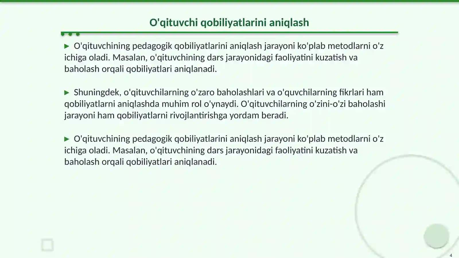 Pedagogik qobiliyatni shakllantirish yoʻllari 4