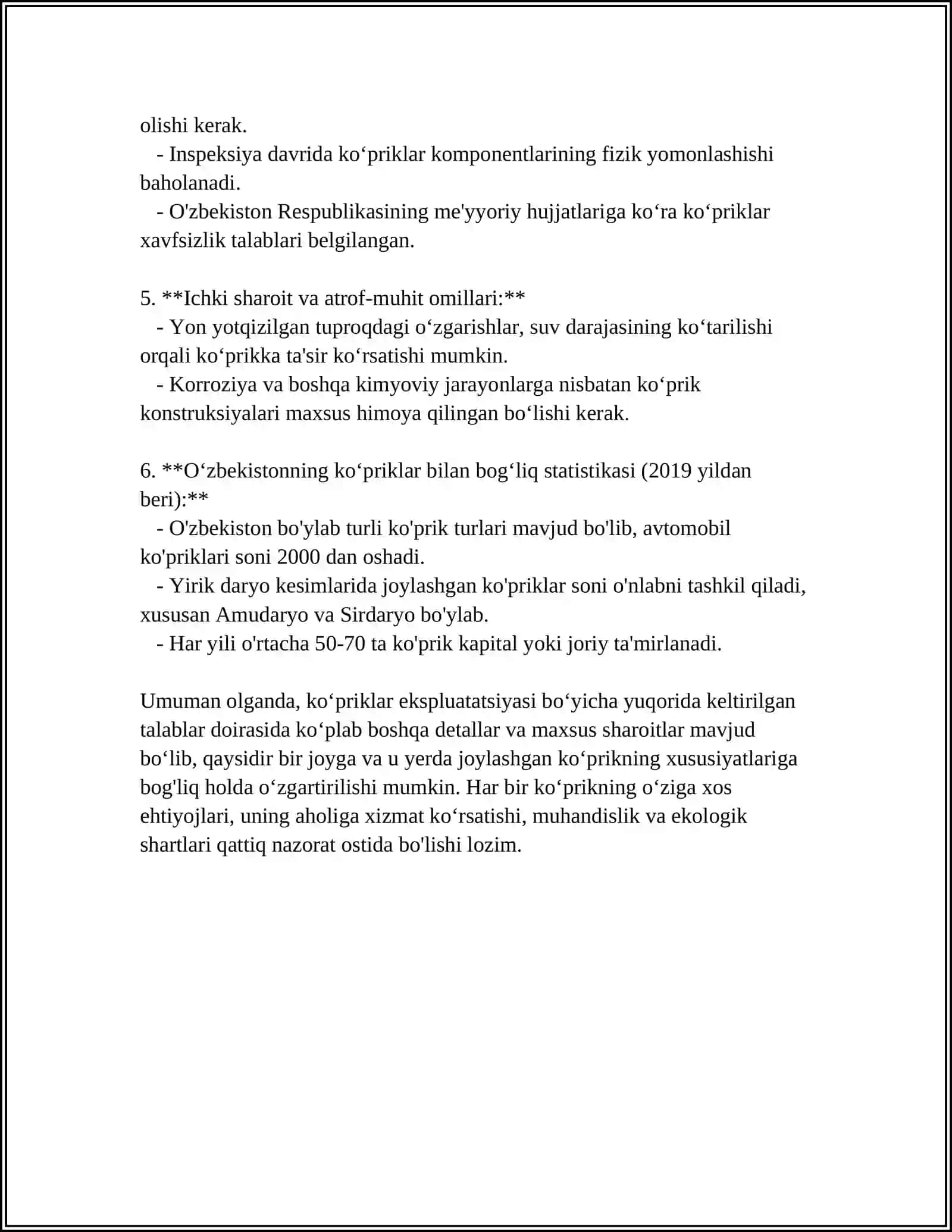 KOʻPRIKLAR EKSPLUATATSIYASI VA TAMIRLASH JARAYONLARI 4