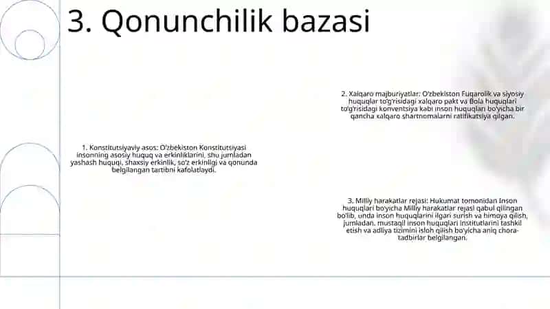 Mustaqillik Yillardidan Sung O'Zbekistonda Inson Huquqlari Va Erkinliklari Kafolatlarining Yaratilishi 4