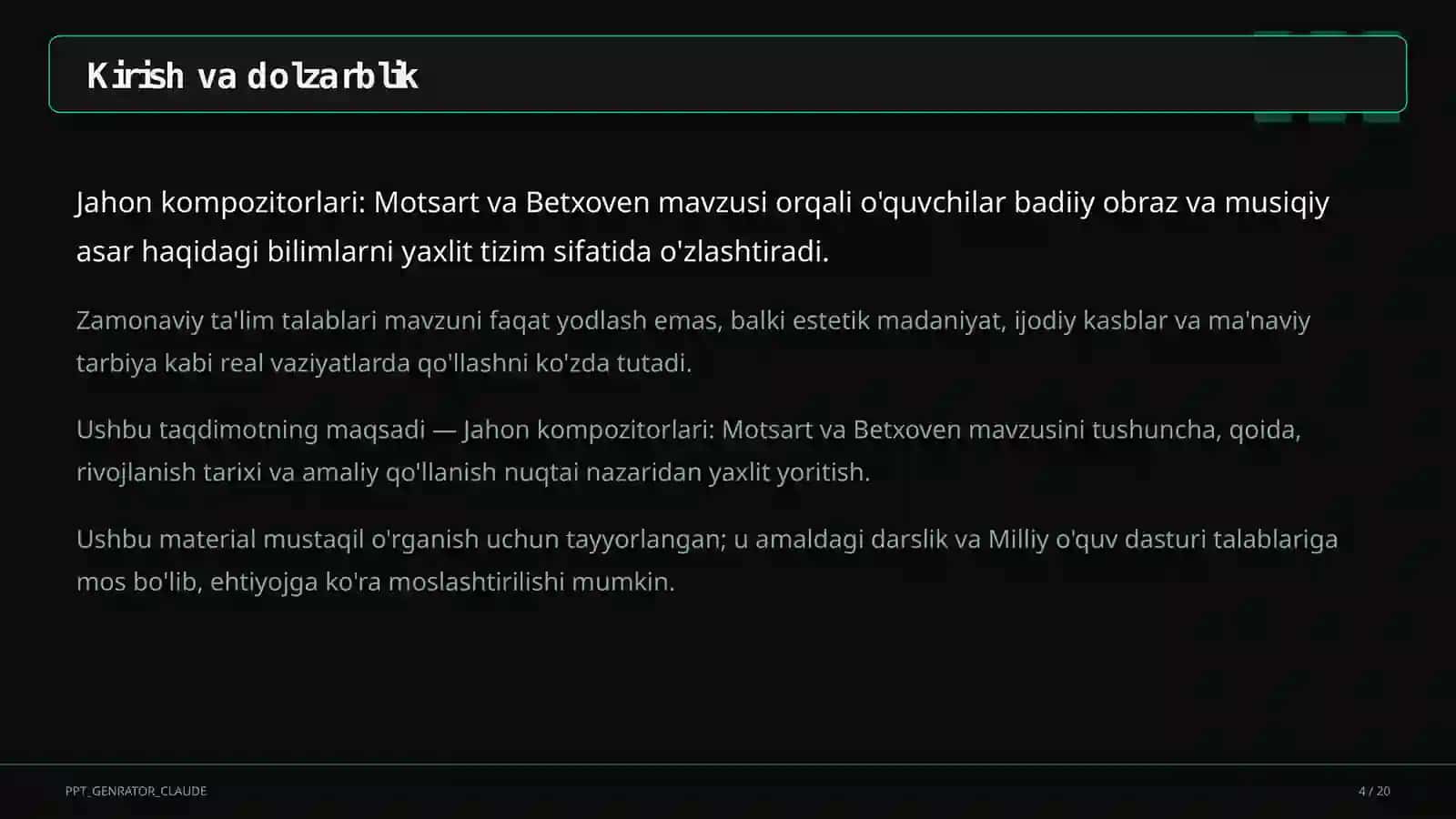 Jahon kompozitorlari: Motsart va Betxoven (6-sinf) 4
