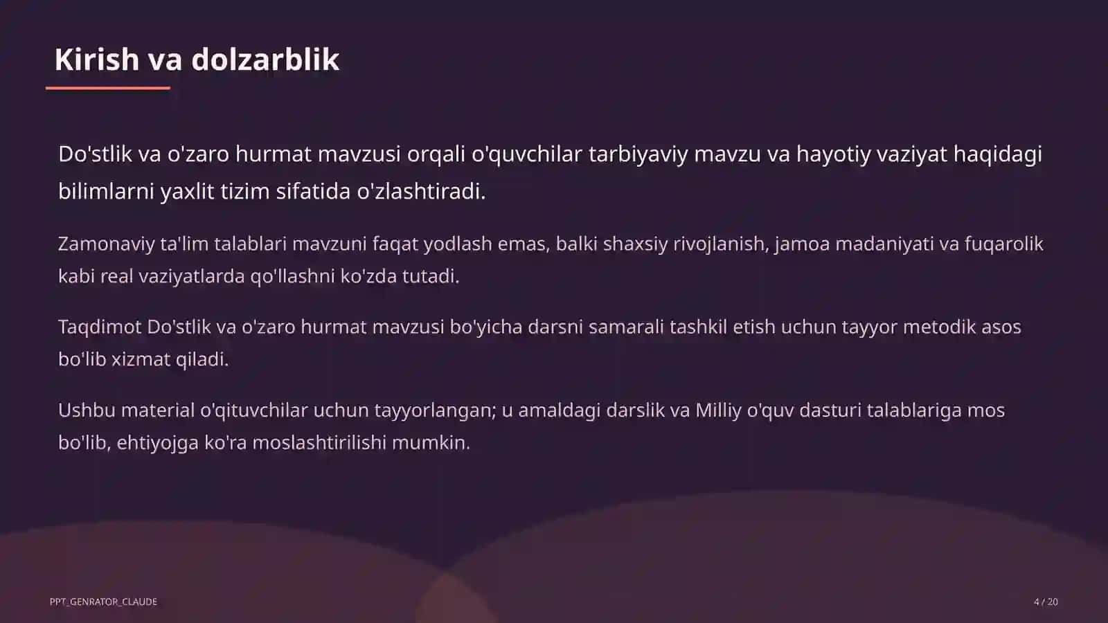 Sinf soati va tarbiyaviy tadbirlar 4