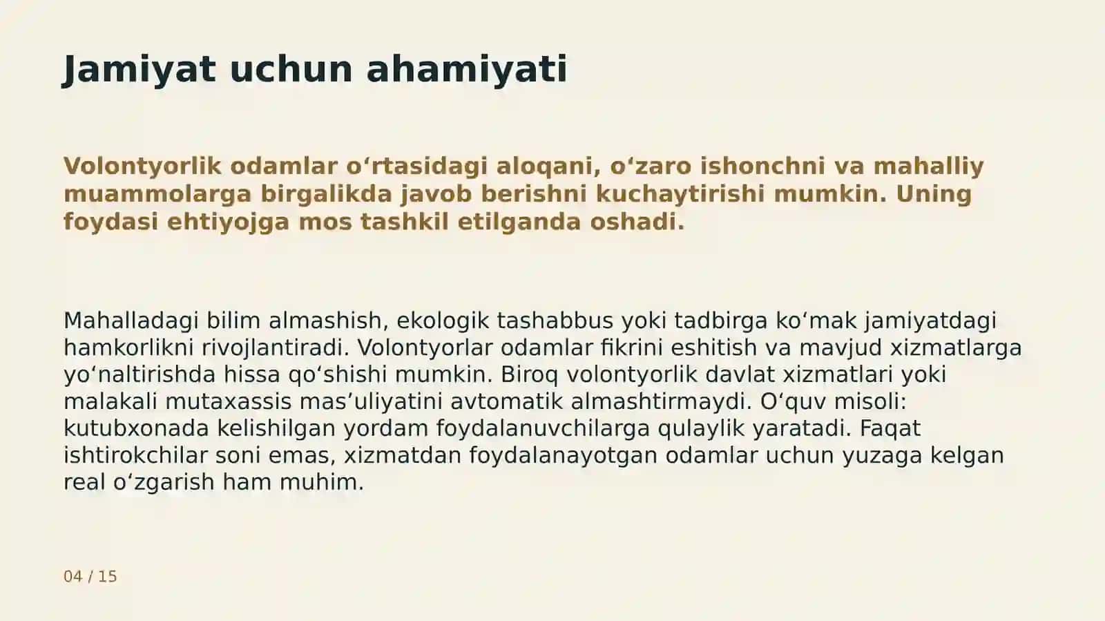 Volontyorlik va uning jamiyatdagi ahamiyati 4