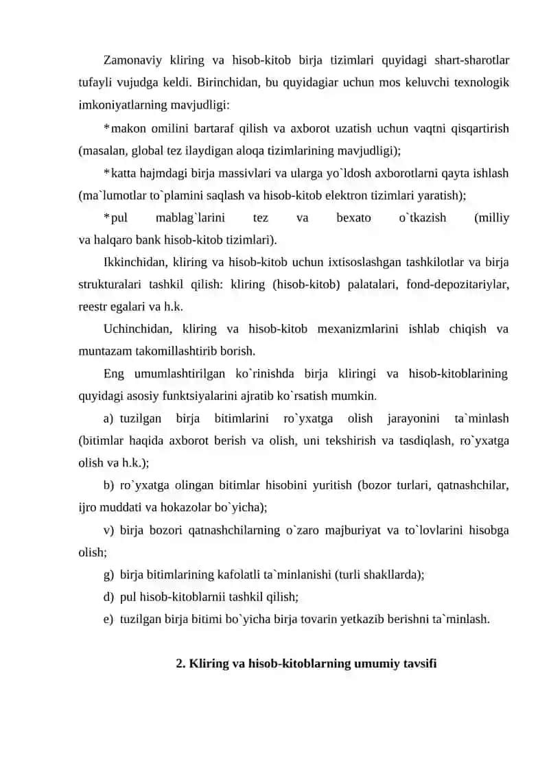 Birjaning mohiyati va vazifalari va ularning turlari 4