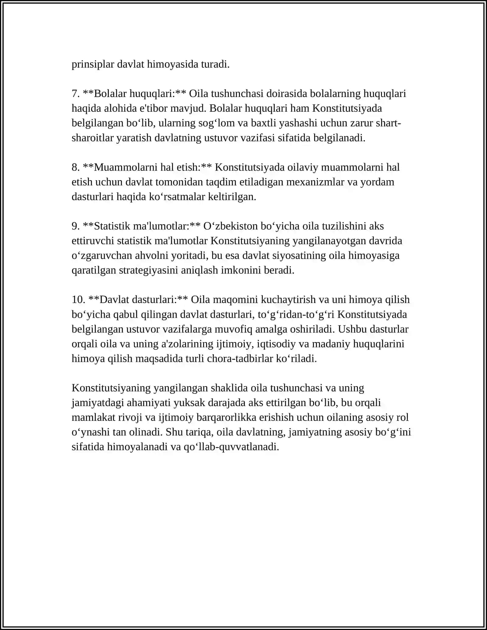 YANGILANGAN KONSTITUTSIYADA OILA,BOLALAR VA YOSHLAR HUQUQLARI 4