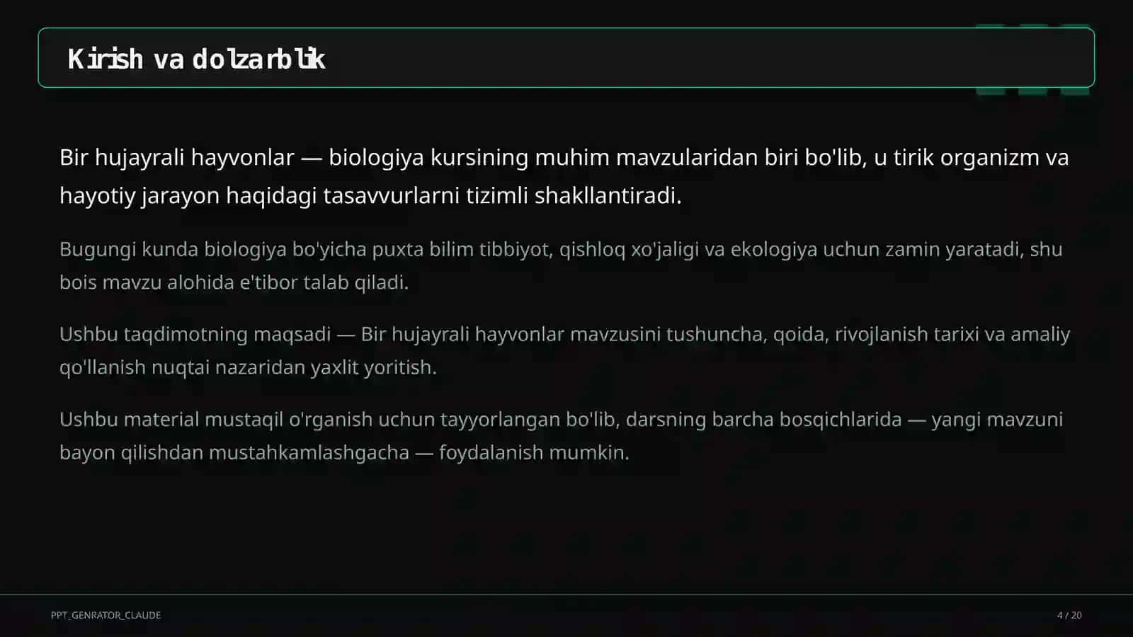 Bir hujayrali hayvonlar (7-sinf) 4