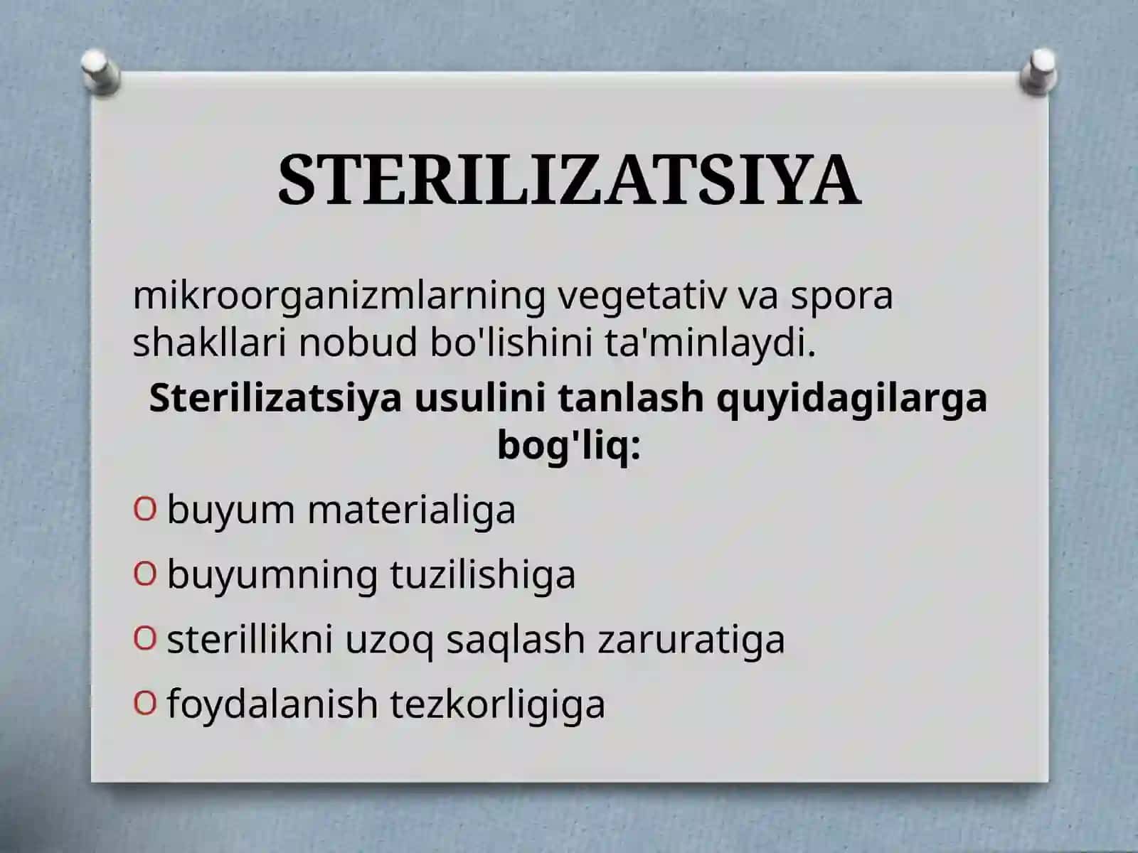Tibbiyot asboblarini sterilizatsiya qilish 4