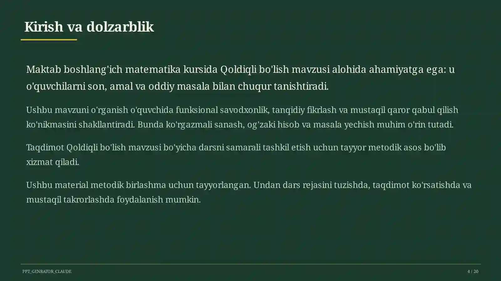 Qoldiqli bo'lish (3-sinf) 4