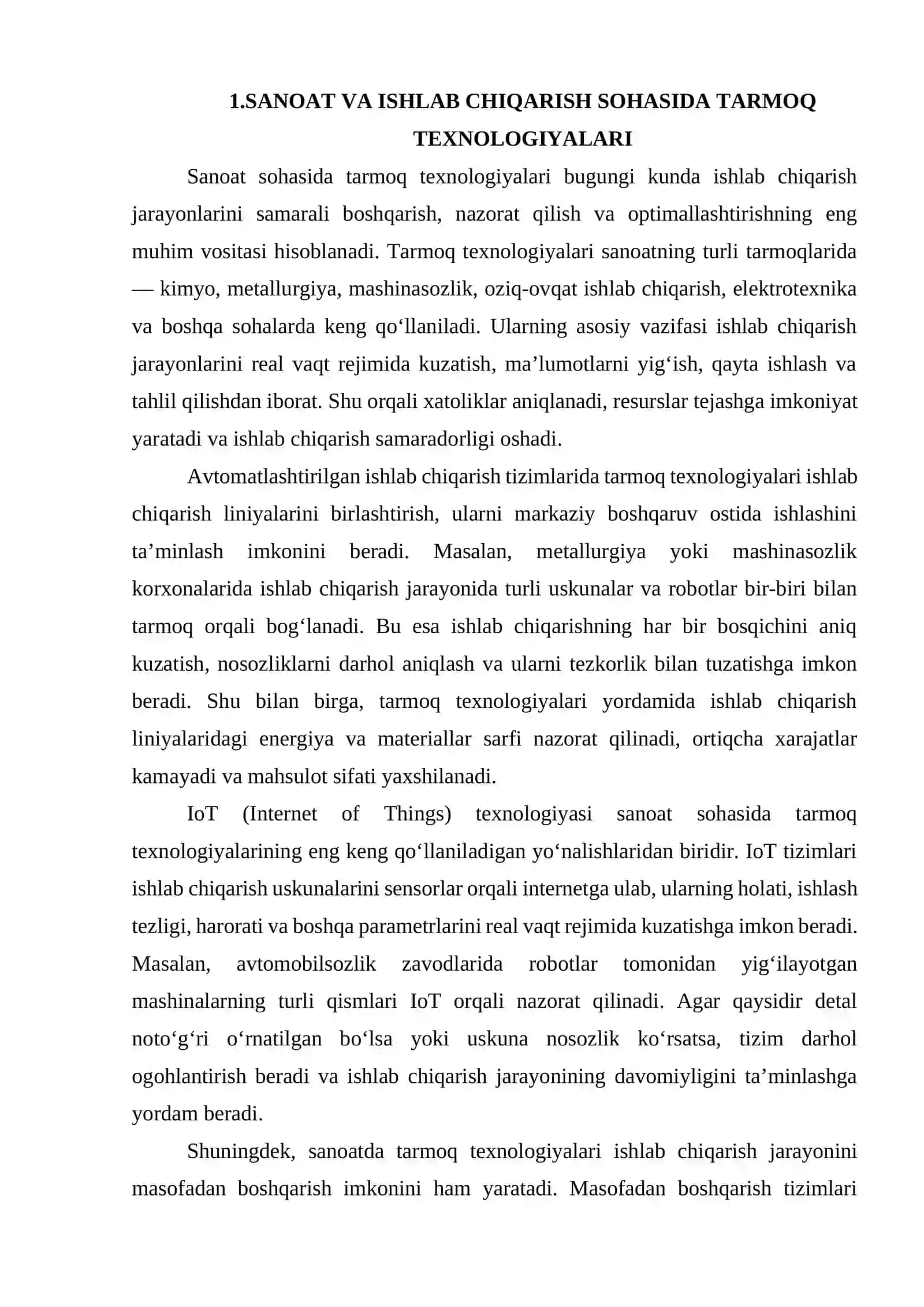 XALQ XO'JALIGINING TURLI SOHALARI VA TARMOQLARIDA TARMOQ TEXNALOGIYALARIDAN FOYDALANISH YO'LLARI 4