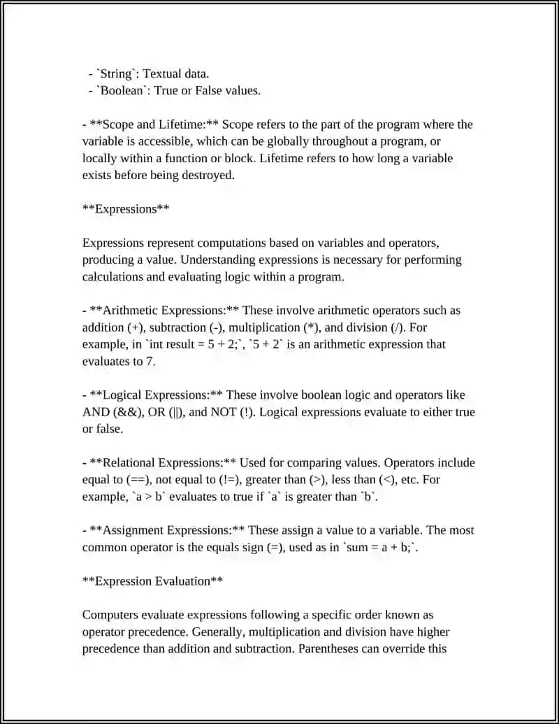 Variables and Expressions 4