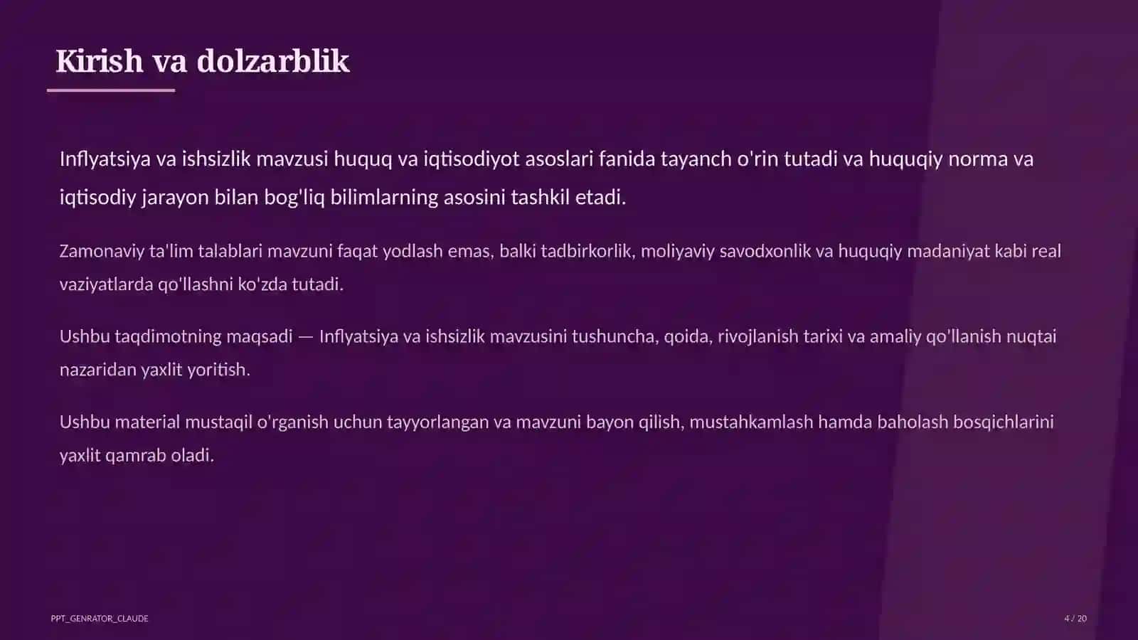 Inflyatsiya va ishsizlik (11-sinf) 4