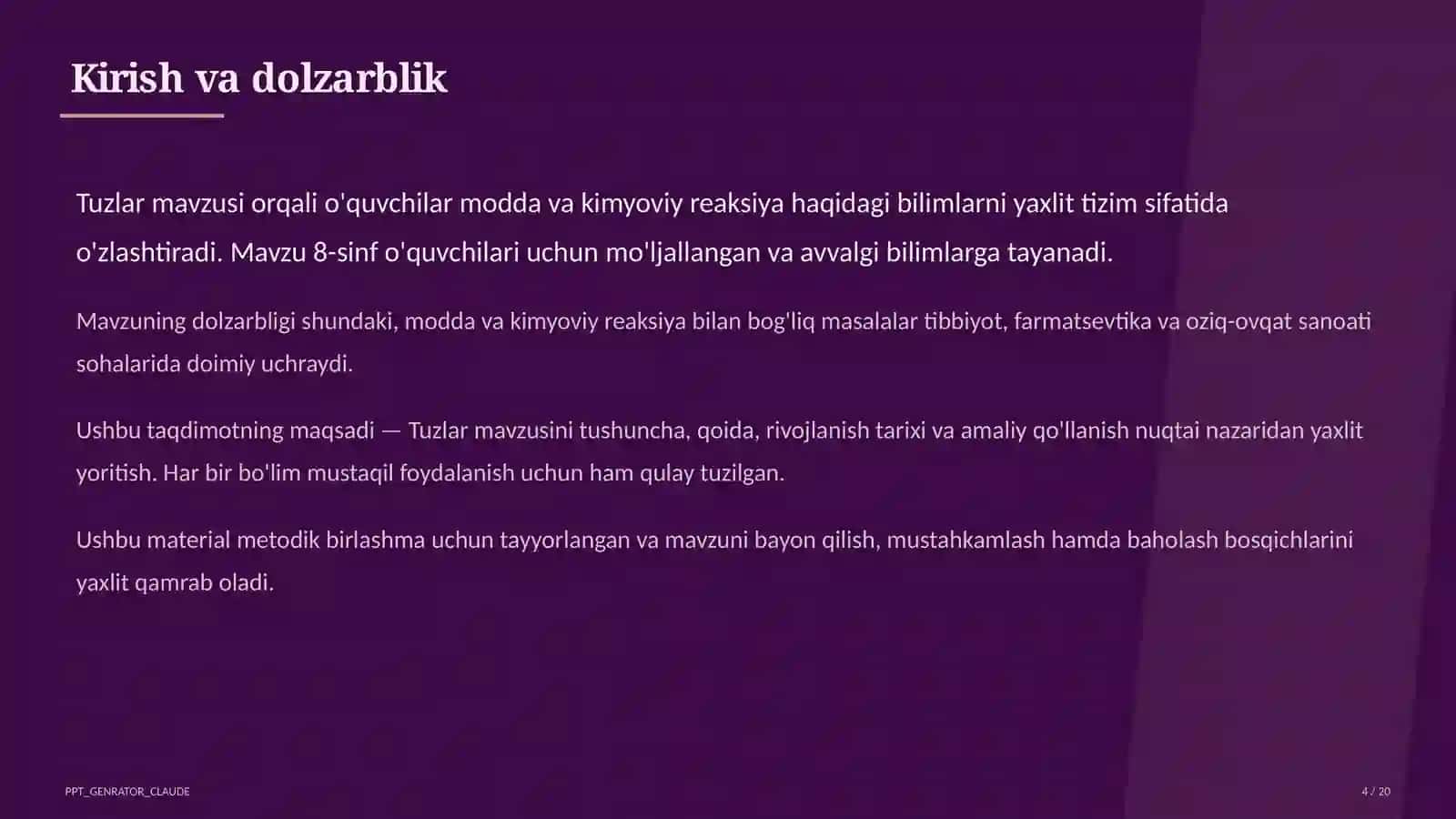 Tuzlar (8-sinf) 4