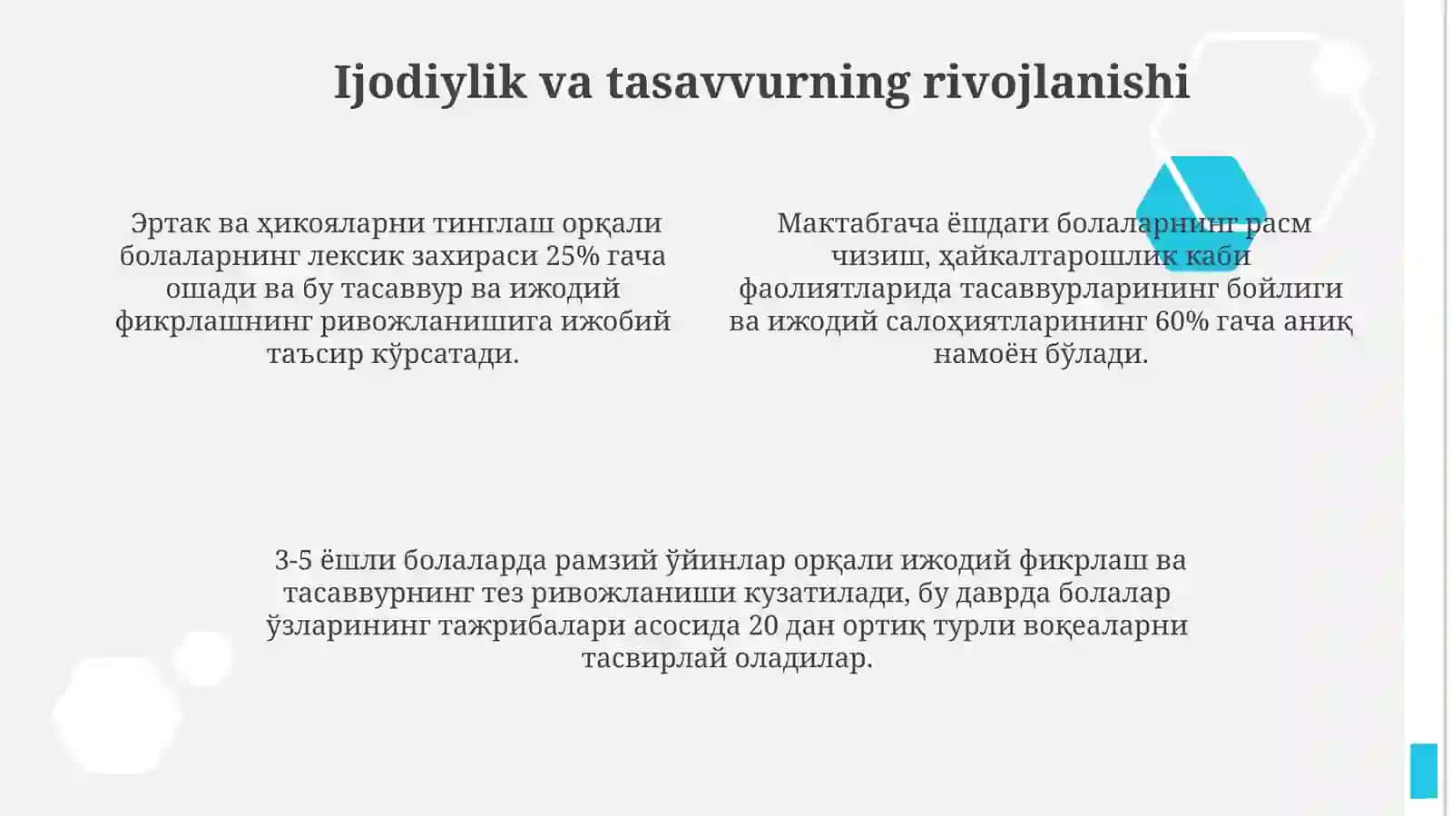 Kognitiv rivojlanishni qo'llab-quvvatlash usullari 4