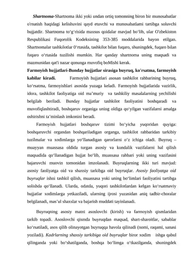 Tashkiliy hujjatlar va ularning turlari 4