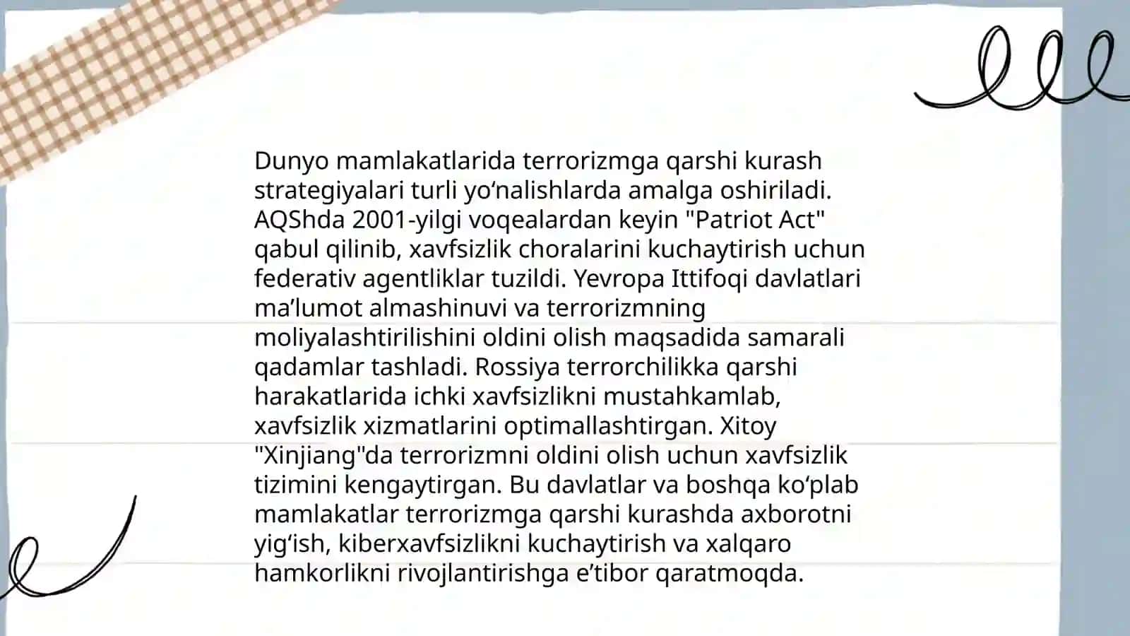 Dunyo hamjamiyatining ekstremizm va terrorizmga qarshi kurashi tajribasi 4