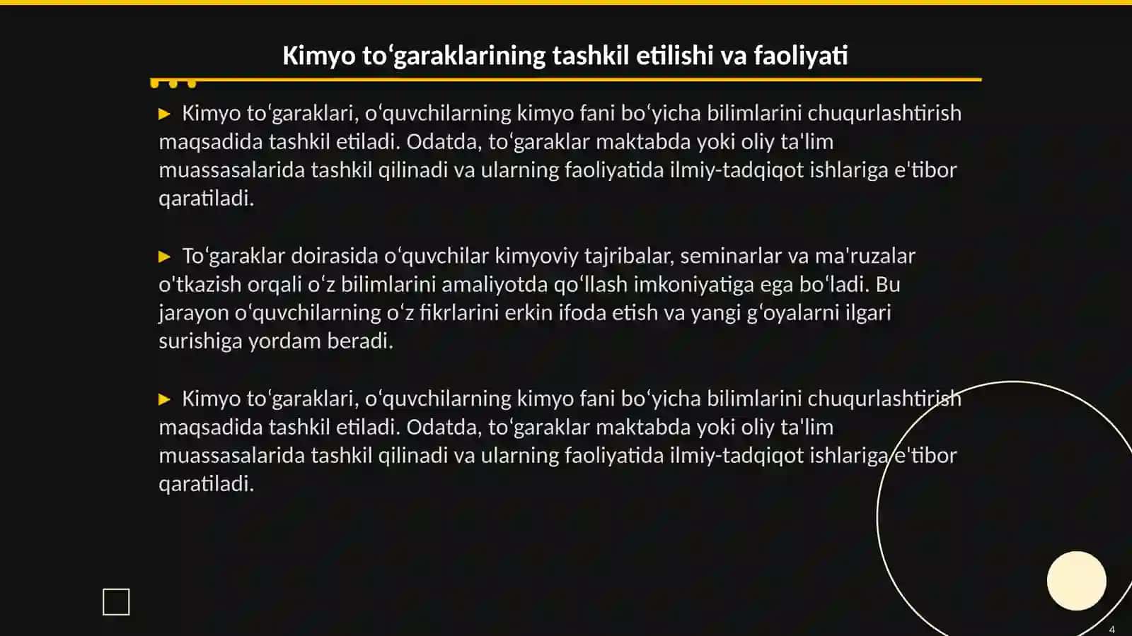 Kimyodan sinfdan tashqari ishlar 4