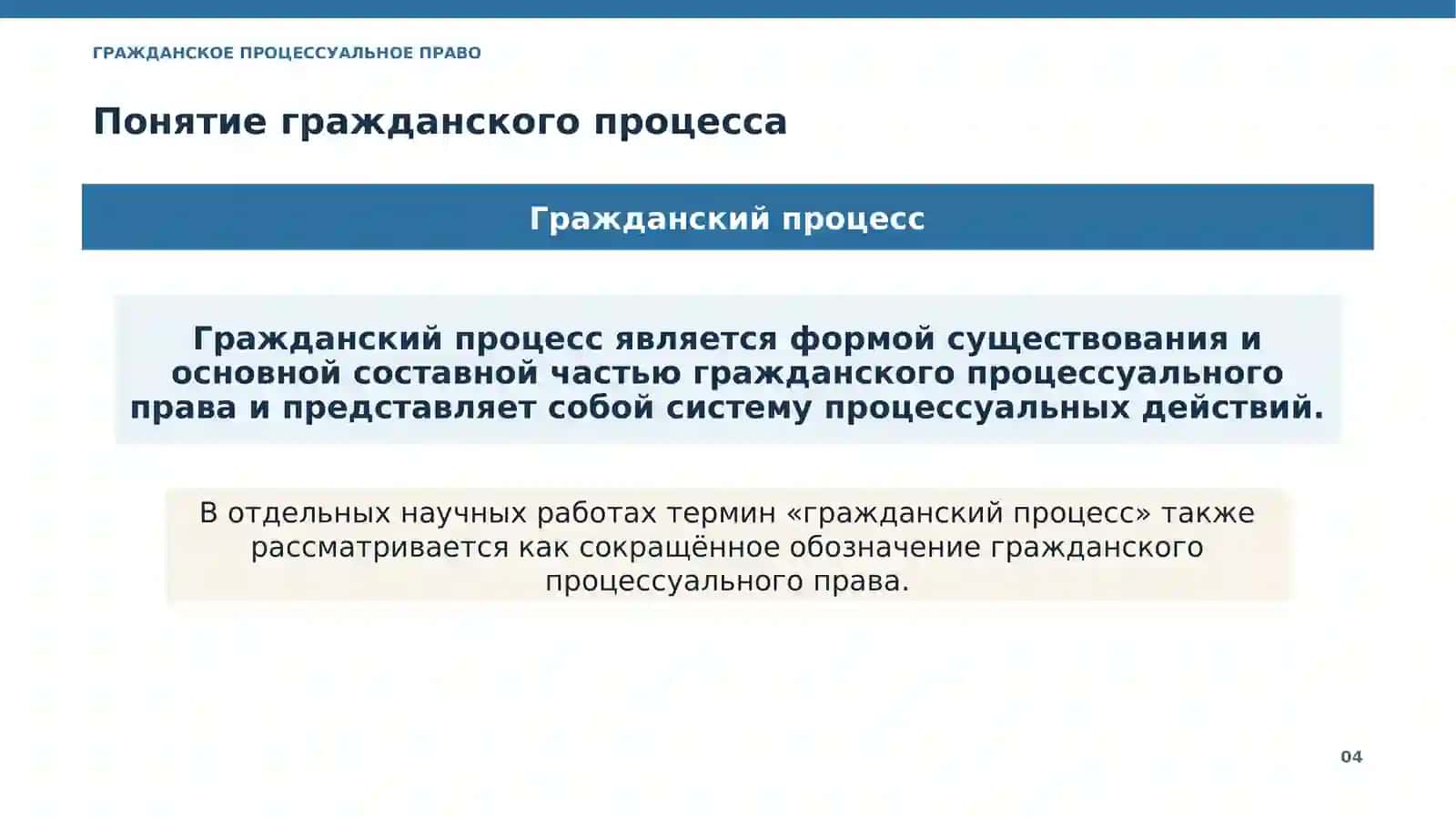 Введение в гражданское процессуальное право 4