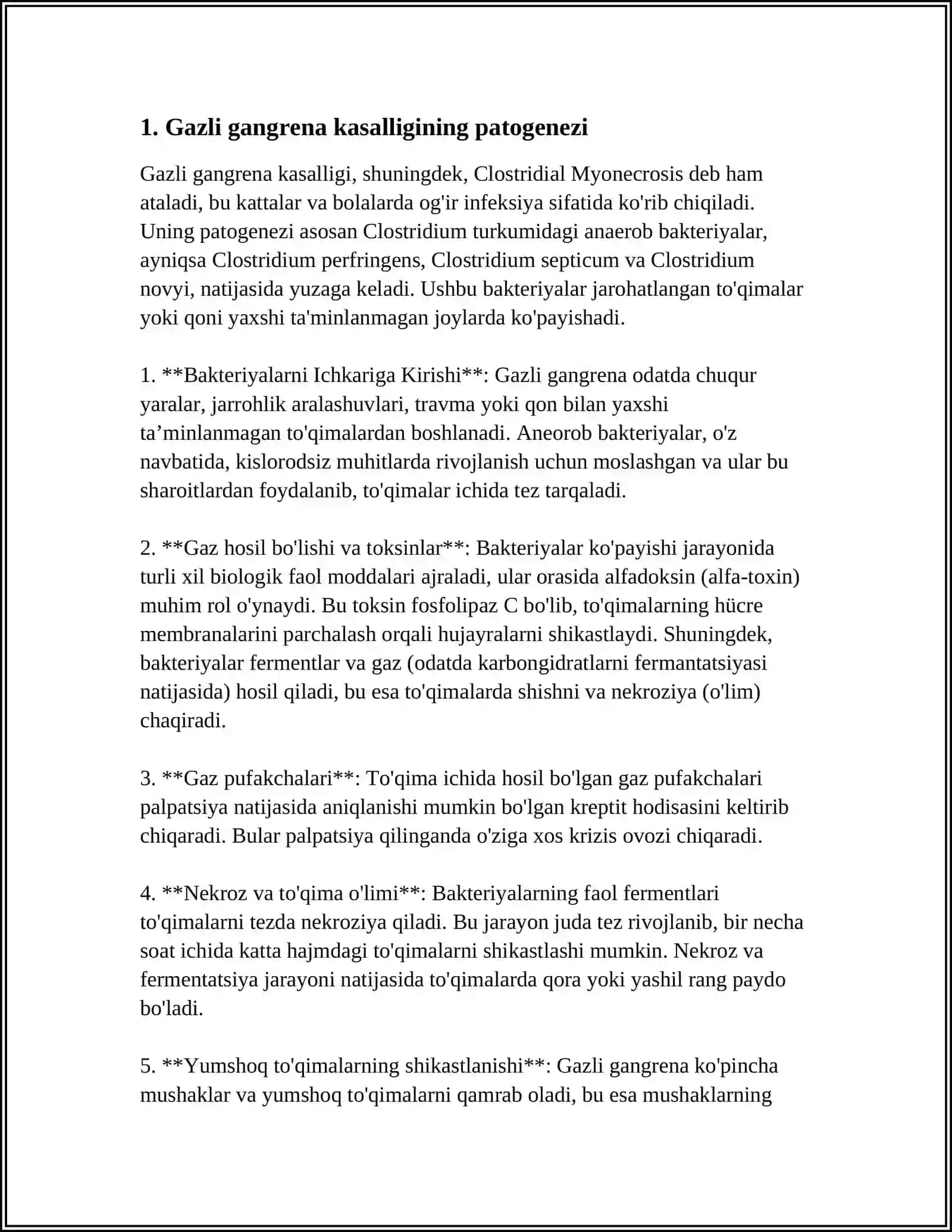 JAROHAT INFEKSIYASI QÒZGATUVCHILARI: GAZLI GANGRENA,QOQSHOL KASALLIKLARI LABORATORIYA TASHXISI 4