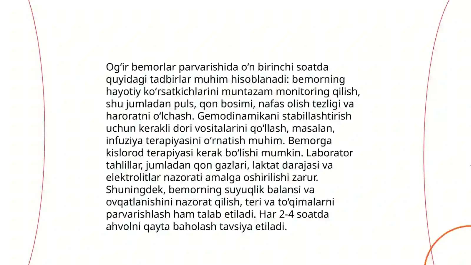 Ogʻir bemorlar parvarishi. Reanimatsion yordam asoslari 4