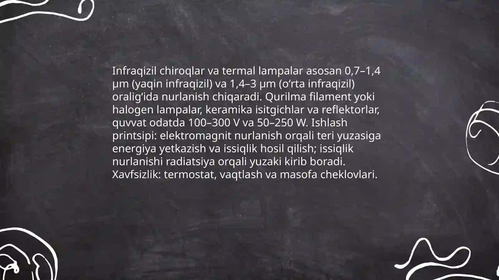 Davolash maqsadlarida ishlatiluvchi issiqlik nurlanishi manbalari fizoterapiya va fototerapiyada foydalanish 4