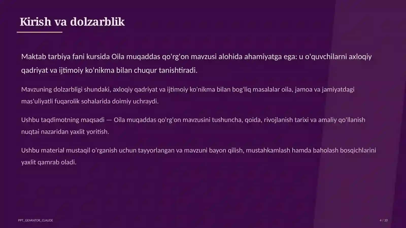 Oila muqaddas qo'rg'on (5-sinf) 4
