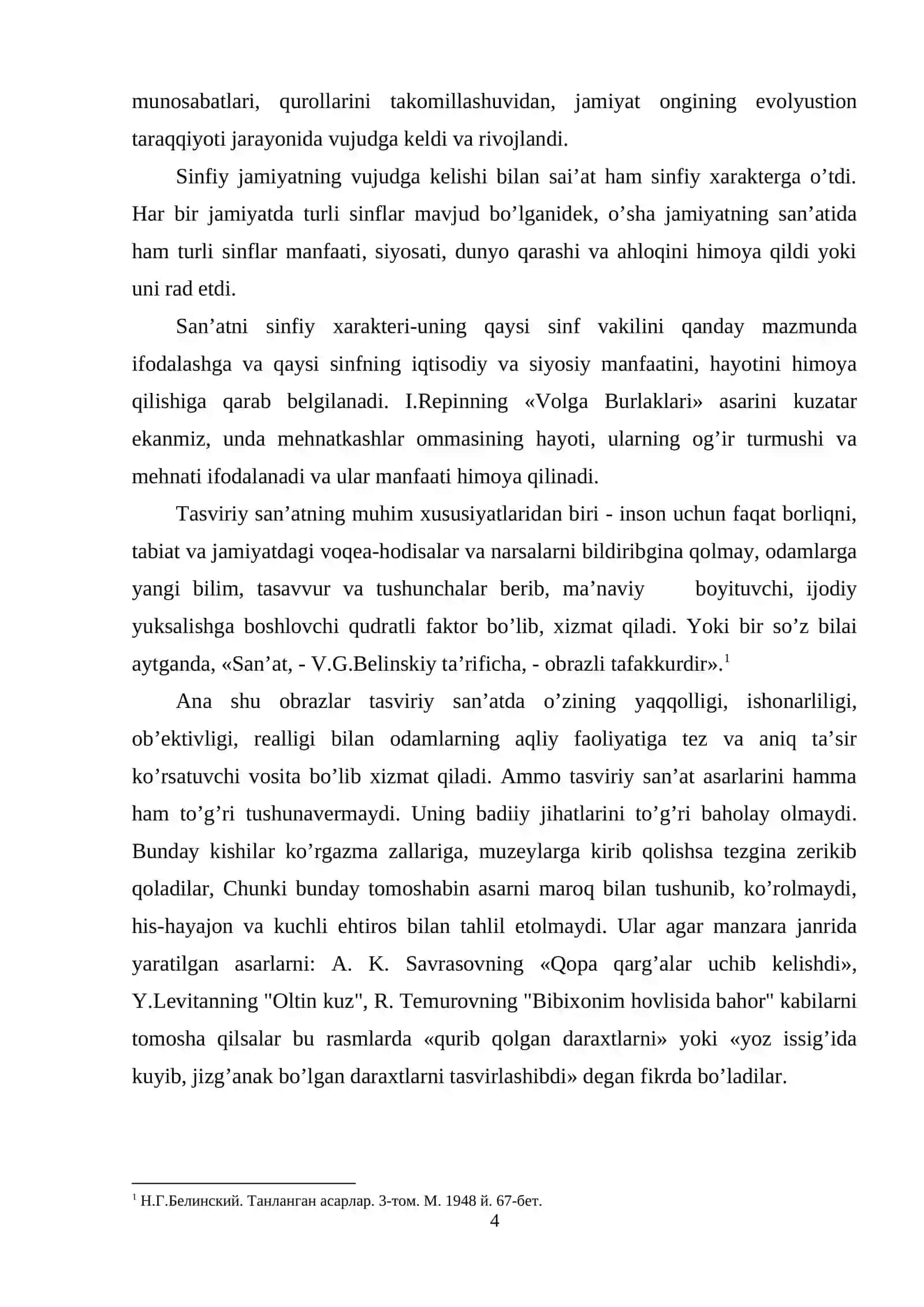 Rang tasvirda manzara kompozitsiyasi. Bitiruv malakaviy ishi. Kurs ishi 4