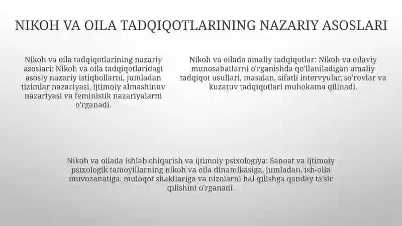 Nikoh Va Oila Sohasidagi Tadbiqiy Tadqiqotlar 4