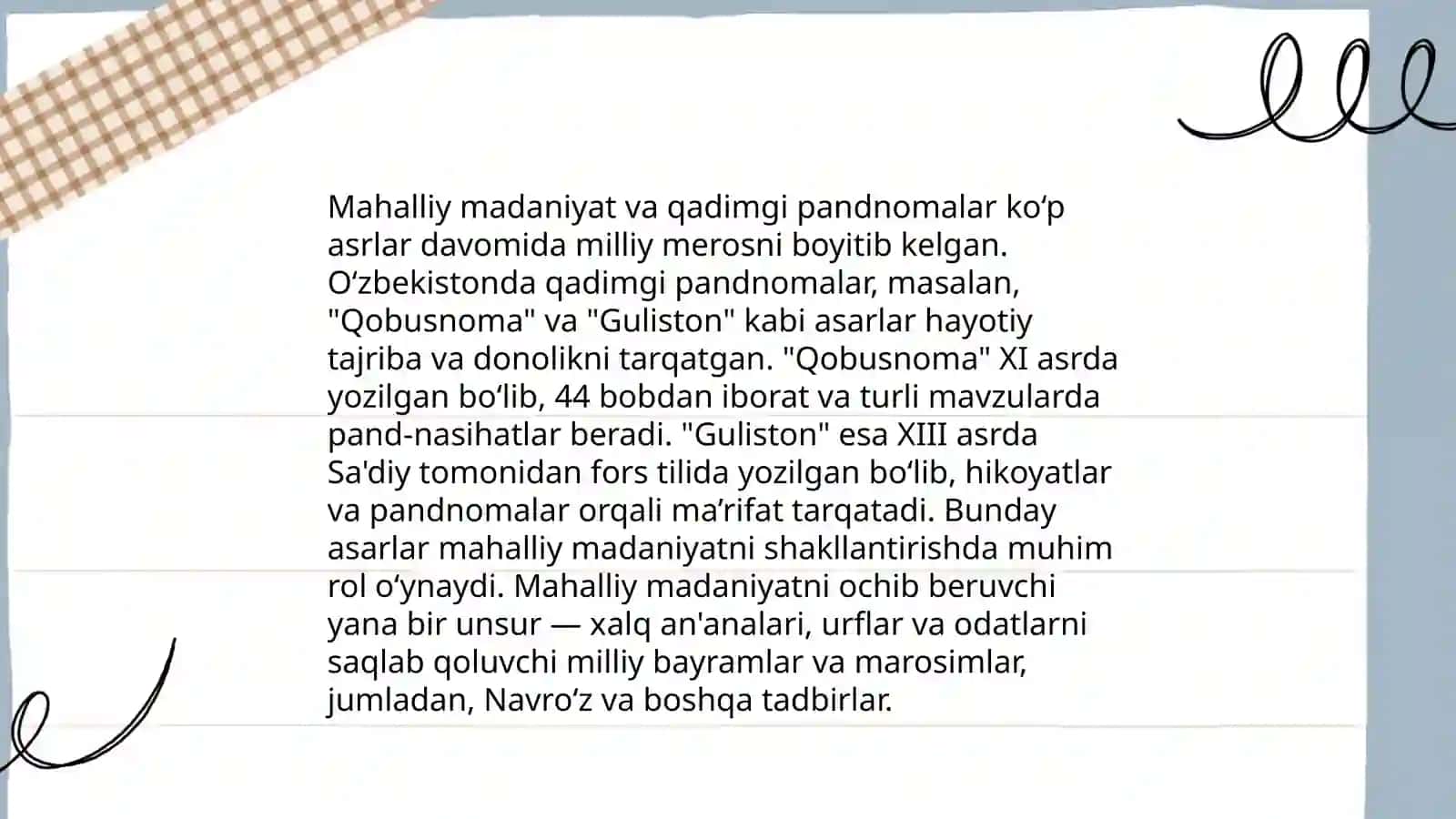 Qadimgi pandnomalarning ta’lim-tarbiyaviy ahamiyati 4
